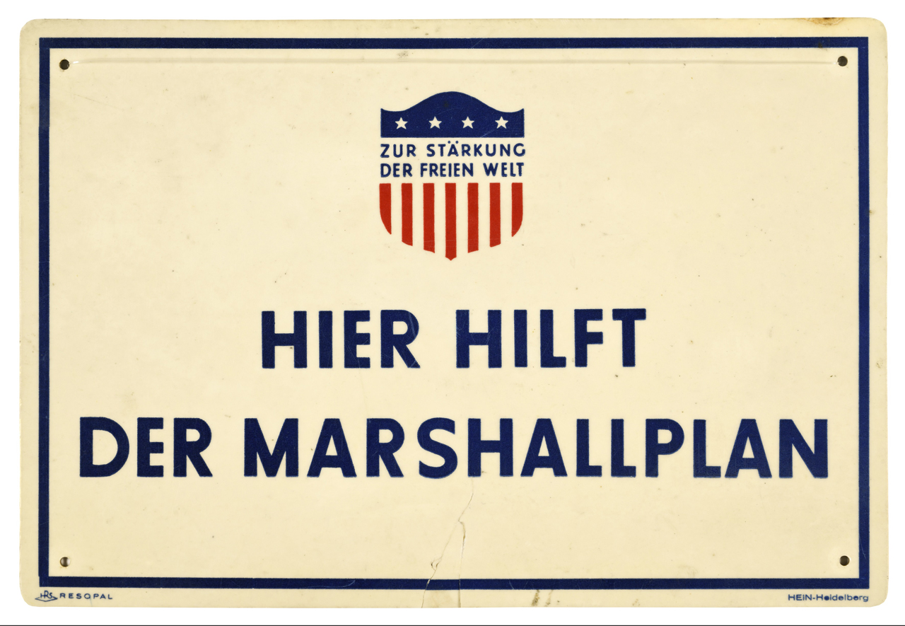 Werbeschild für die Marshall Plan Maßnahmen, LHAKo Best. 714 Nr. 1062
