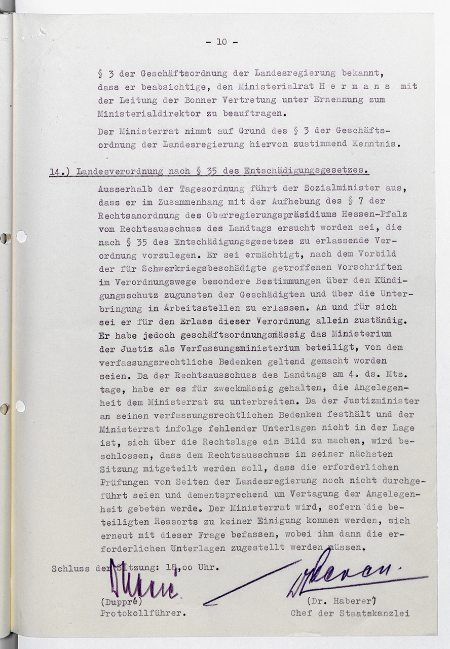 70. Sitzung v. 2. September 1952, LHAKo Best. 860 Nr. 9627