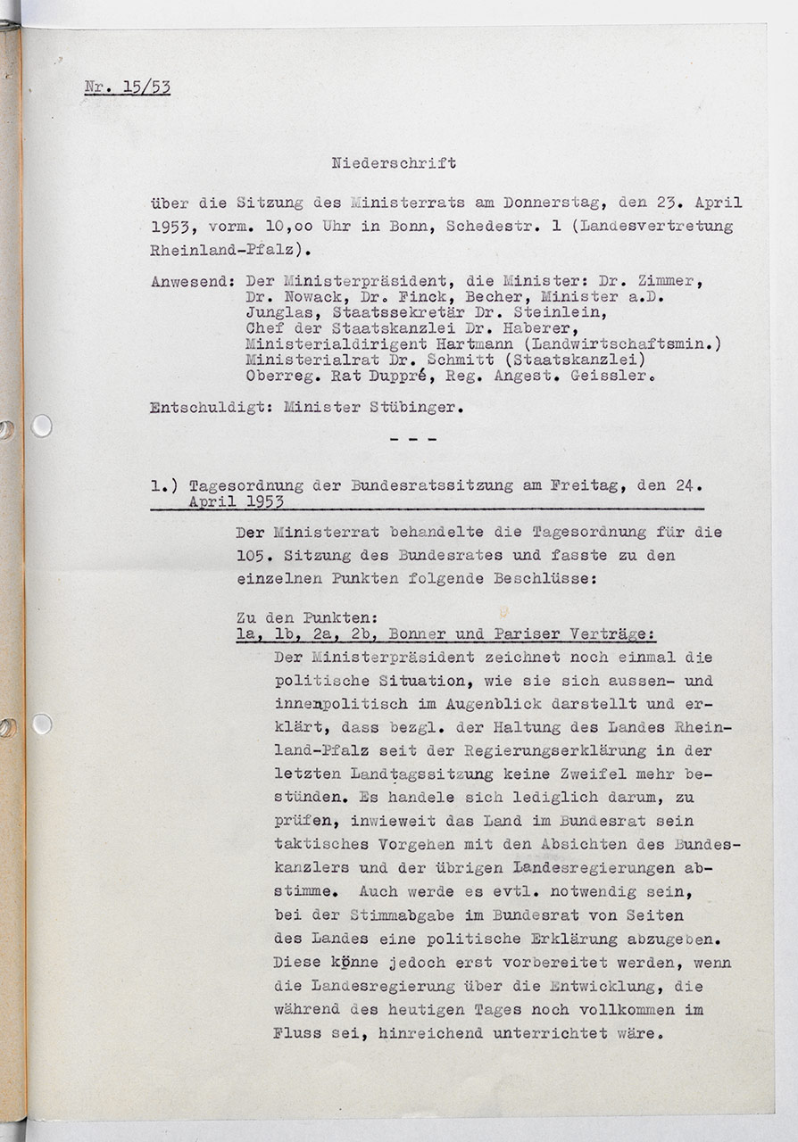 100. Sitzung v. 23. April 1953, LHAKo Best. 860 Nr. 9629